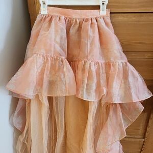 Tola High Low Coral Romance Skirt